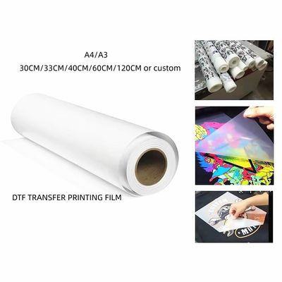 防水DTFフィルム 30CM*100M 双面マットホワイトインク印刷フィルム 自然色や柔らかい色