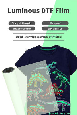 グリーンライト 夜明かり 光る熱伝送フィルム 暗闇で輝くTシャツ用DTFPETフィルム 特殊ロゴ印刷