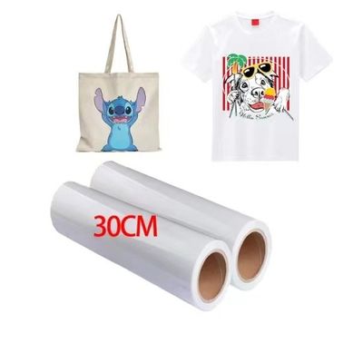 DTF印刷材料で印刷の可能性を最大化します 30cm*100m 75U リリースペットフィルムロール 双面冷皮