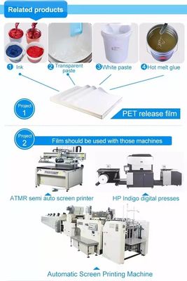 48*64cm 水性インク PET オフセット印刷フィルム 化学耐性 75mic PET リリースフィルム