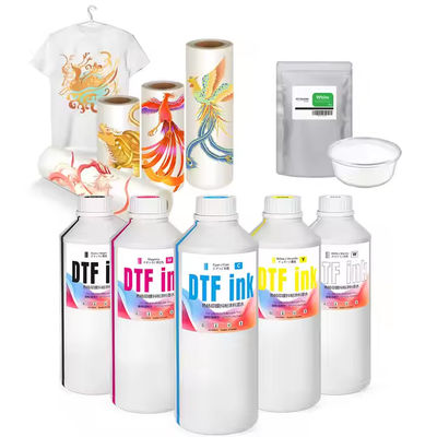 1000ml CMYK 白色 DTF インク フィルムに直接 インクジェット印刷 インク 精製色DTFプリンター